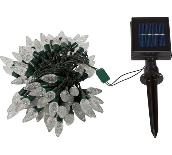 Buy HOME Set of 100 LED Solar String Lights - White at Argos.co.uk - Your Online Shop for Solar ...